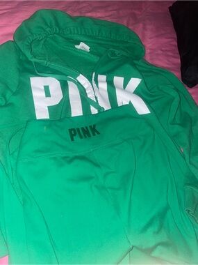 PINK Victoria's Secret Emerald Green Hoodie & Leggings Set